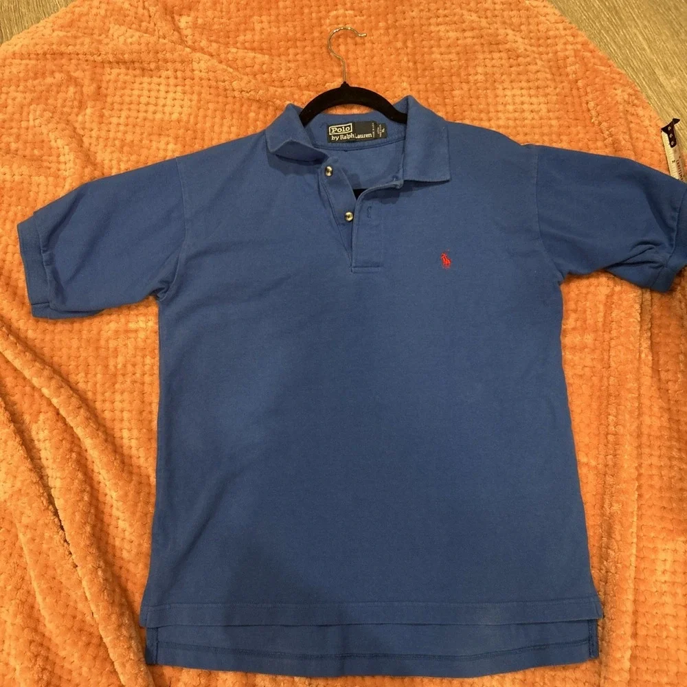 Polo by Ralph Lauren XL Short Sleeves Shirt Blue With Red Logo